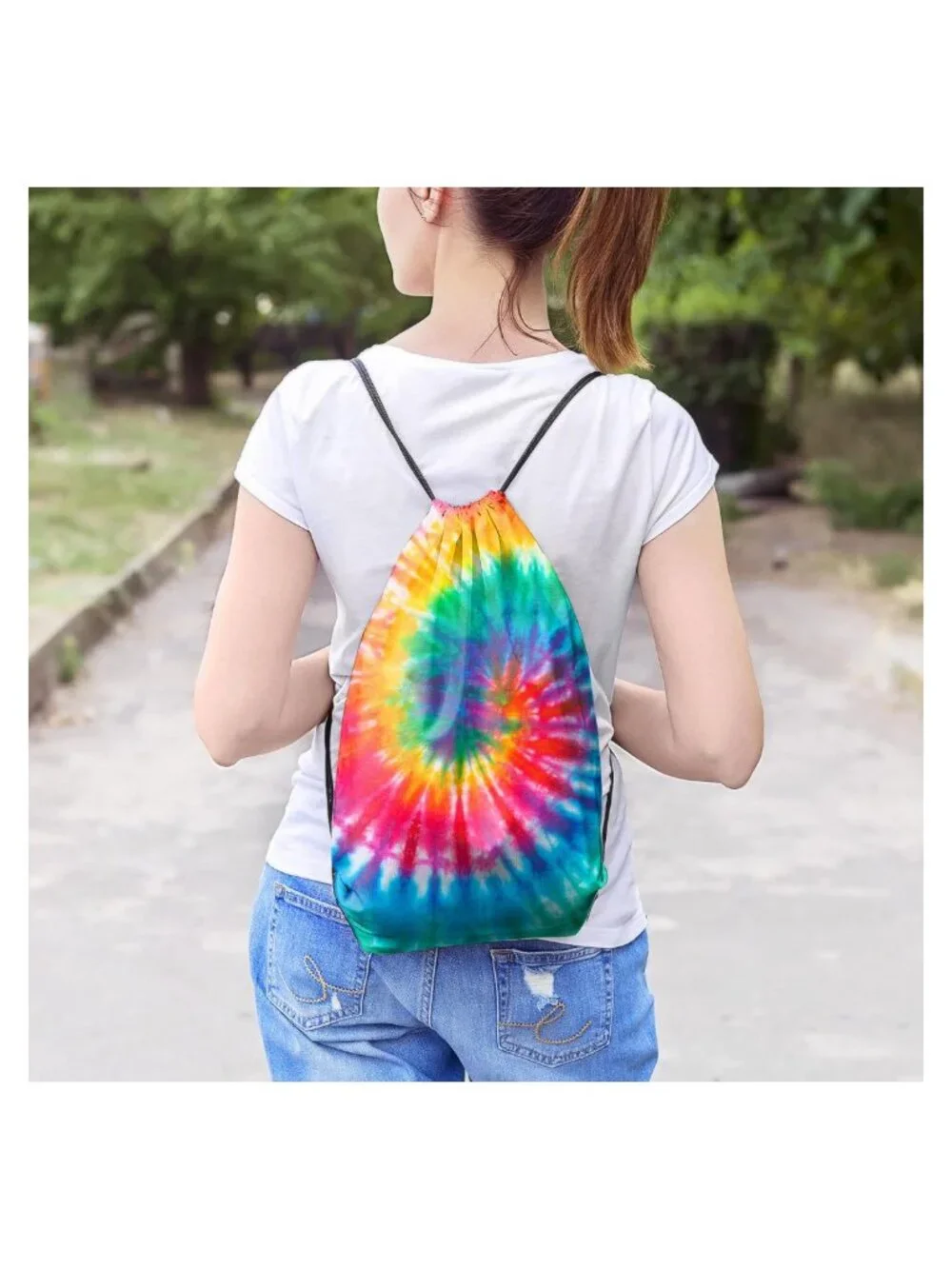 Cotton Drawstring Bags 12 Pack Tie Dye DIY Craft Gym Backpacks